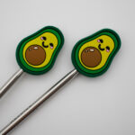 Knitting Margot stitch stoppers - avocado 2
