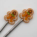 Knitting Margot stitch stoppers - gingerbreads