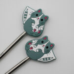 Knitting Margot stitch stoppers - lazy cats