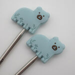 Knitting Margot stitch stoppers - polar bear - light blue