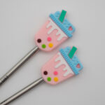 Knitting Margot stitch stoppers - milkshake