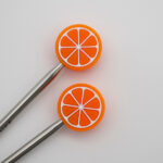 Knitting Margot stitch stoppers - orange