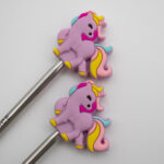 Knitting Margot stitch stoppers - unicorn - purple