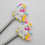 Knitting Margot stitch stoppers - unicorn - white