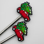 Knitting Margot stitch stoppers - Christmas car