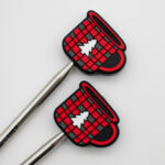 Knitting Margot stitch stoppers - Christmas mug