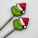 Knitting Margot stitch stoppers - Grinch