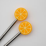 Knitting Margot stitch stoppers - orange 1.1